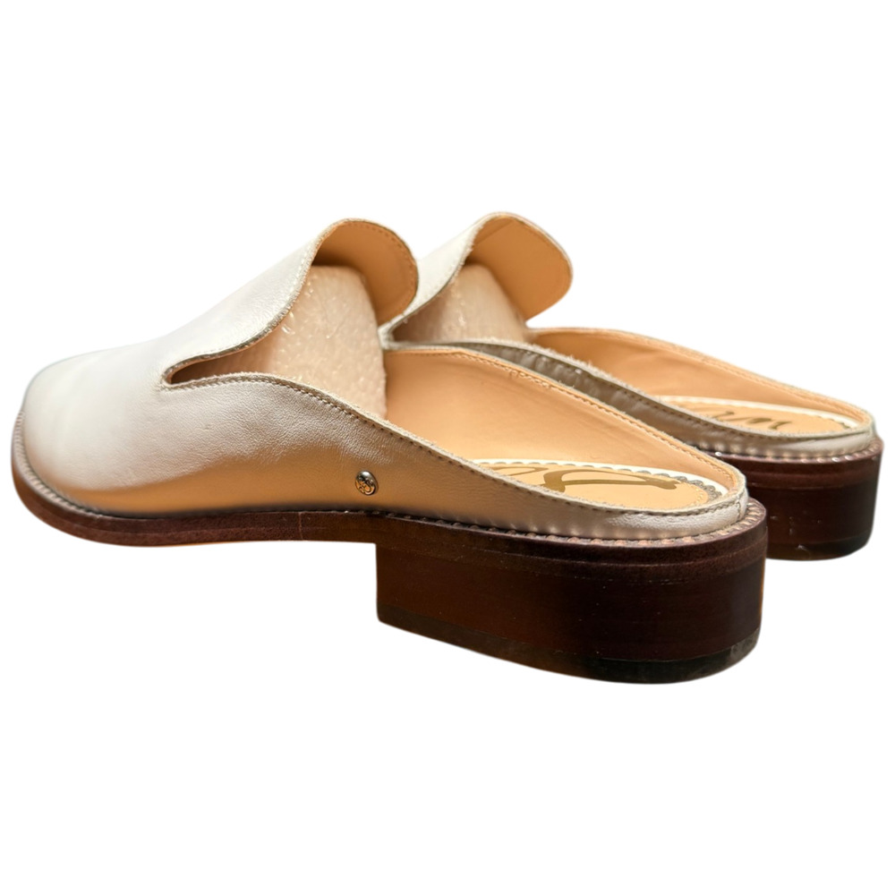 SAM EDELMAN Laddie Women's 10M White Leather Studded Mules Shoes - Picture 6 of 13